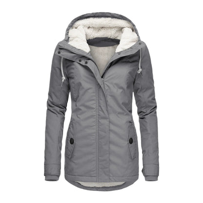 Women’s Parka Coat – Semi-Fitted – Plush Lined Hood – Weather-Resistant – Mid-Thigh Length