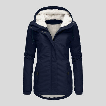 Women’s Parka Coat – Semi-Fitted – Plush Lined Hood – Weather-Resistant – Mid-Thigh Length