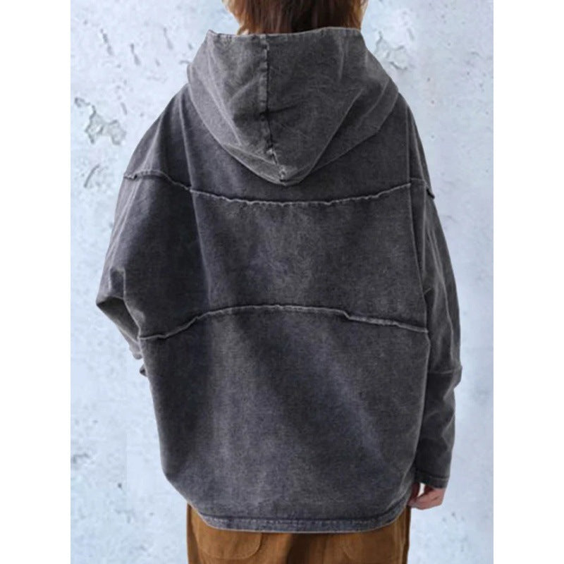 Women’s Pullover Hoodie – Oversized Fit – Draped Cowl Neck – Cotton Blend – Casual Style