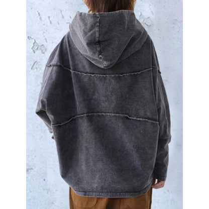 Women’s Pullover Hoodie – Oversized Fit – Draped Cowl Neck – Cotton Blend – Casual Style