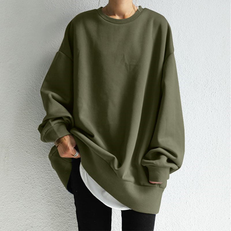 Women’s Pullover Sweater – Oversized Fit – Soft Knit – Crew Neck – Tunic Length
