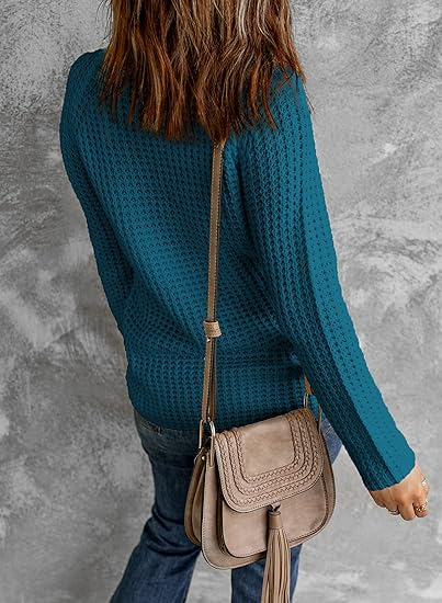 Women’s Sweatshirt – Relaxed Fit – Chunky Knit – Asymmetrical Wrap – Cowl Neck