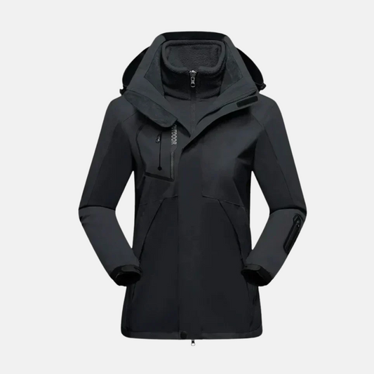 Women’s Winter Outdoor Jacket – Tailored Fit – Water-Resistant – Removable Fleece Liner – Hooded