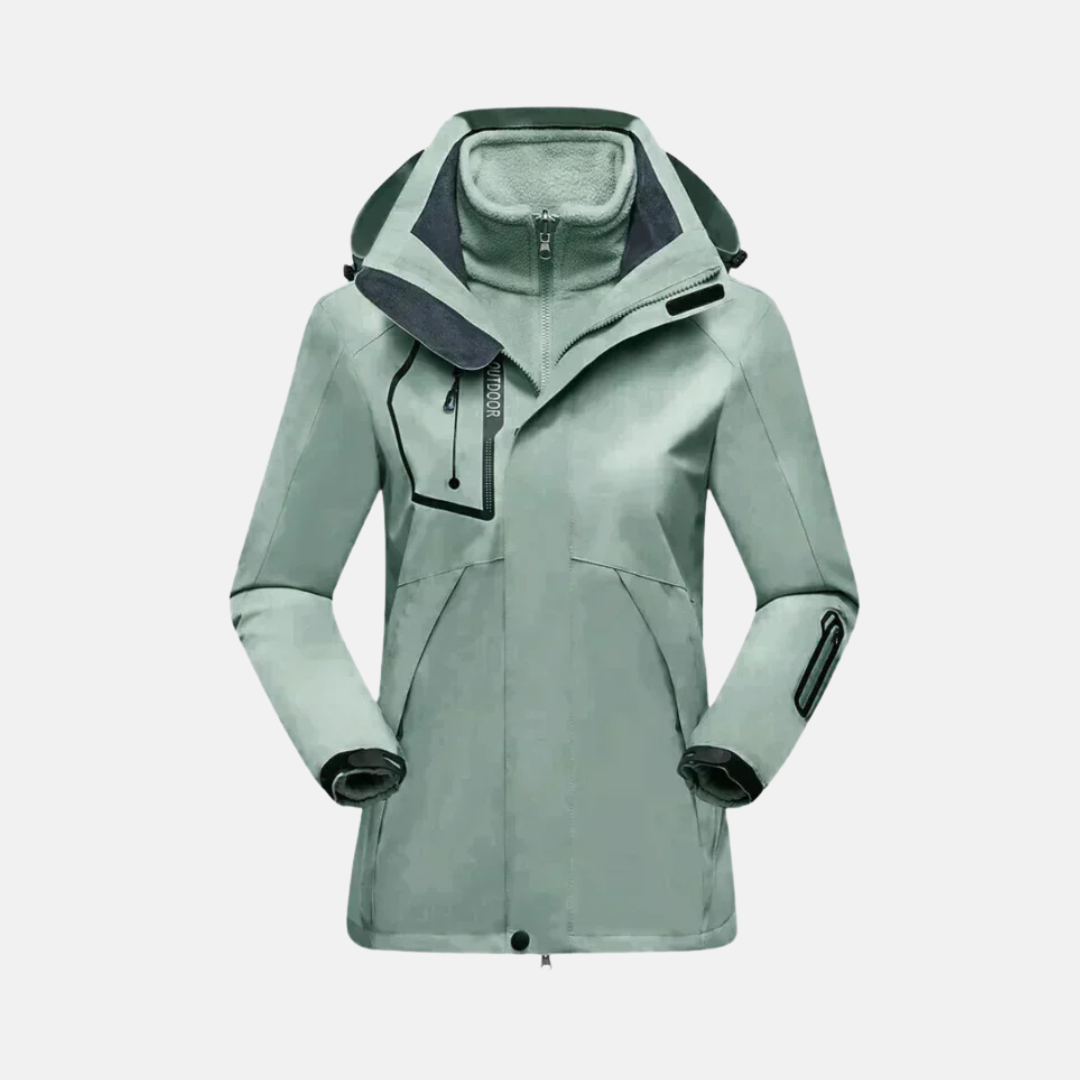 Women’s Winter Outdoor Jacket – Tailored Fit – Water-Resistant – Removable Fleece Liner – Hooded