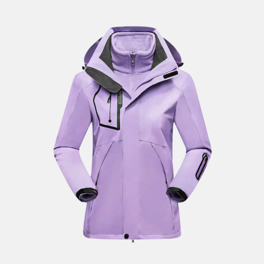 Women’s Winter Outdoor Jacket – Tailored Fit – Water-Resistant – Removable Fleece Liner – Hooded