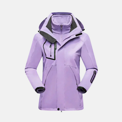 Women’s Winter Outdoor Jacket – Tailored Fit – Water-Resistant – Removable Fleece Liner – Hooded