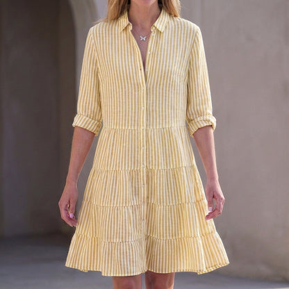 Florence Relaxed Fit Shirt Dress | Collared Above Knee Shirt Dress