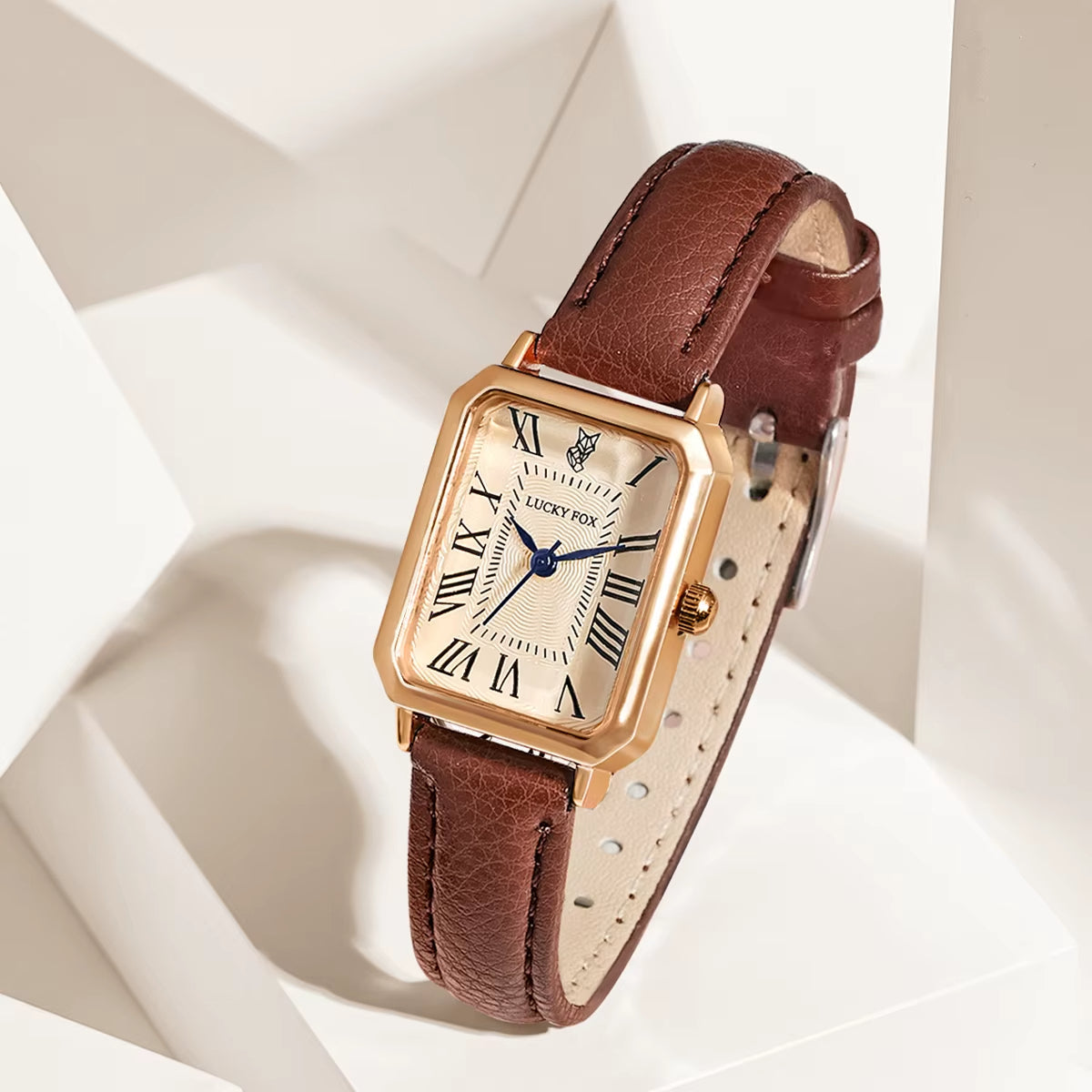 Ava Rectangular Wrist Watch | Roman Numerals Wrist Watch