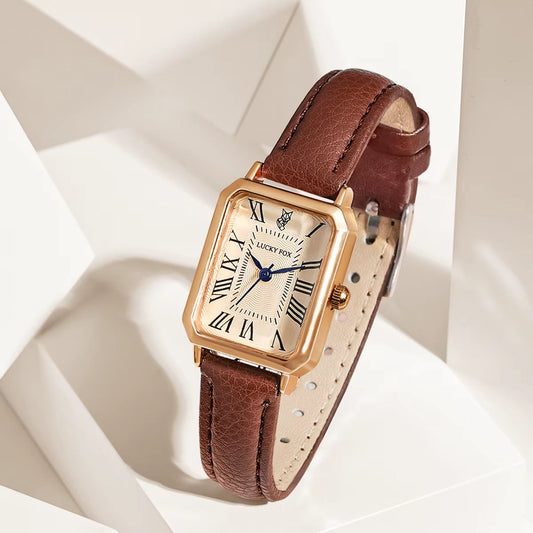 Ava Rectangular Wrist Watch | Roman Numerals Wrist Watch