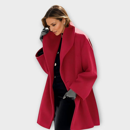 Isabella Oversized Coat | Wide Collar Mid-Thigh Coat