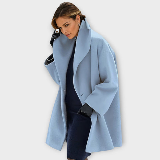 Isabella Oversized Coat | Wide Collar Mid-Thigh Coat