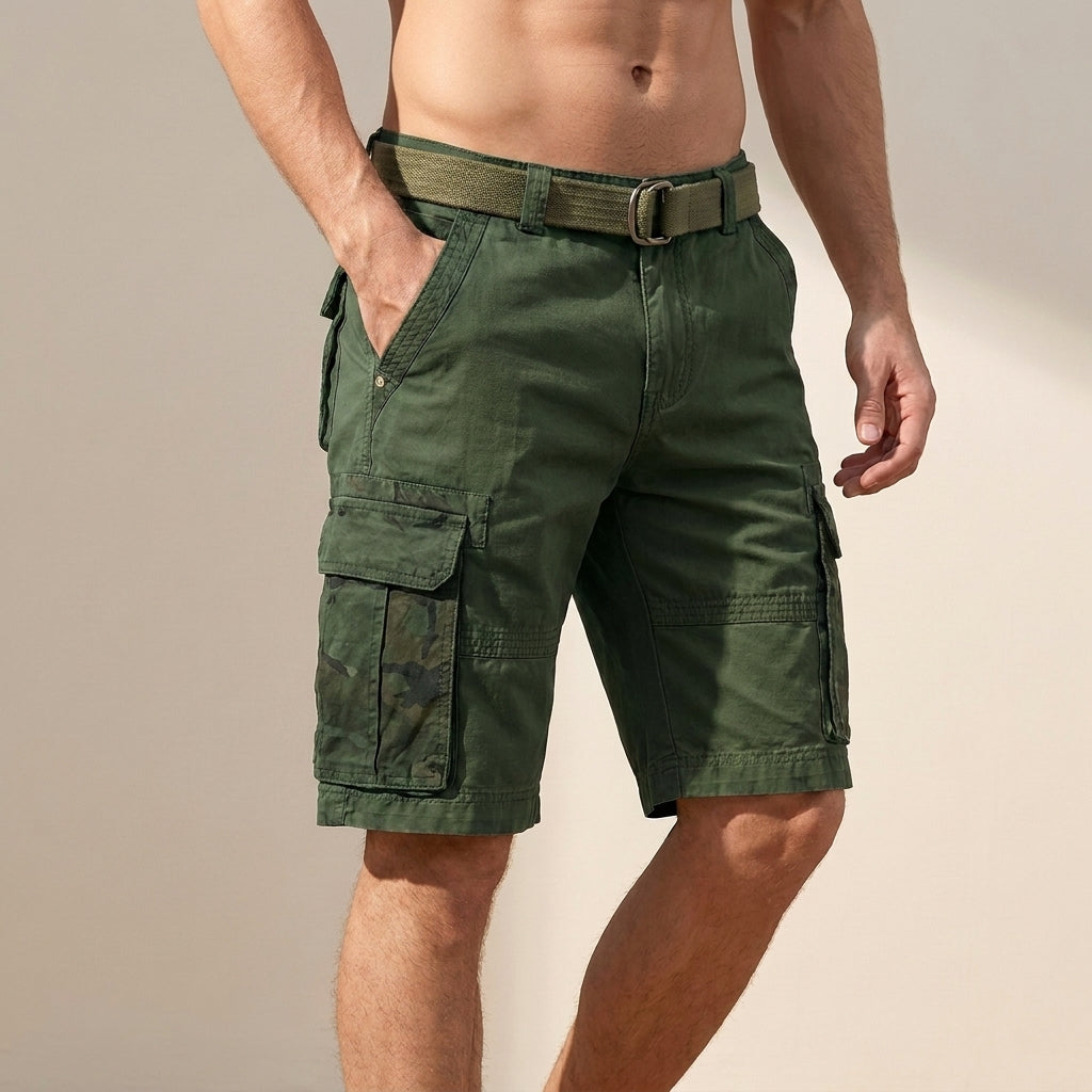 Oliver Relaxed Fit Cargo Shorts | Belted Cargo Pockets Cargo Shorts
