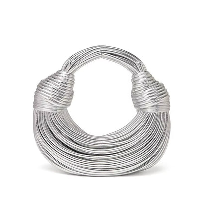 Isla Sculptural Structured Handbag | Knotted Details Curved Handle Handbag