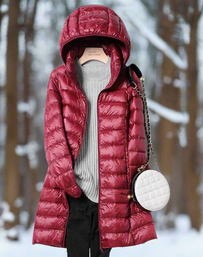 Rosie Hooded Puffer Jacket | Relaxed Fit Thigh-Length Jacket