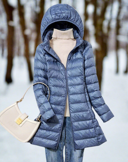 Rosie Hooded Puffer Jacket | Relaxed Fit Thigh-Length Jacket