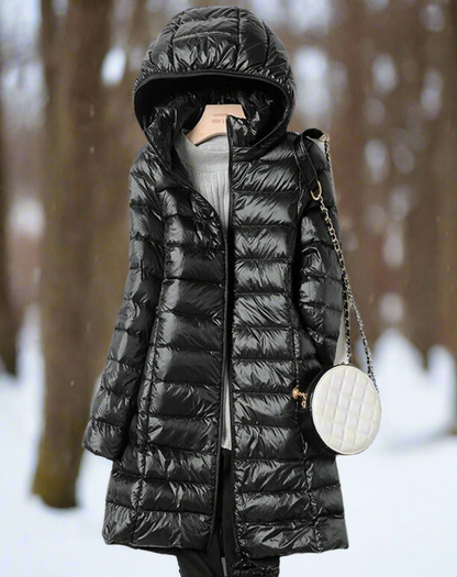Rosie Hooded Puffer Jacket | Relaxed Fit Thigh-Length Jacket