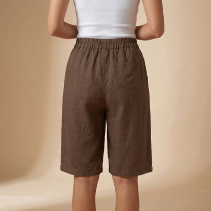 Amelia Relaxed Fit Shorts | Elastic Waist Pockets Shorts