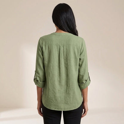 Isla Relaxed Fit Blouse | V-Neck 3/4 Sleeve Blouse