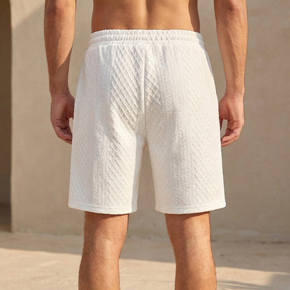 Oliver Textured Pattern Drawstring Waist Sports Shorts | Relaxed Fit Knee-Length Shorts