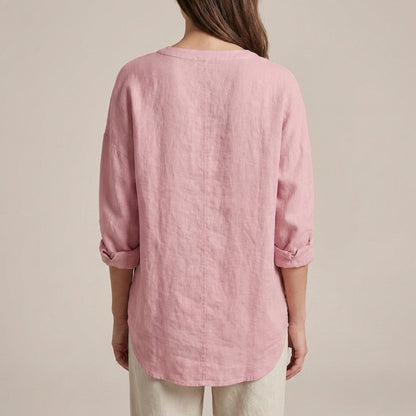 Alice Relaxed Fit Shirt | V-Neck Long Sleeve Tunic Shirt