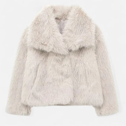 Isla Relaxed Fit Jacket | Wide Collar Fur Trim Jacket