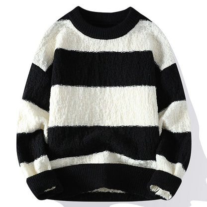 Benjamin Relaxed Fit Sweater | Striped Ribbed Crewneck Sweater