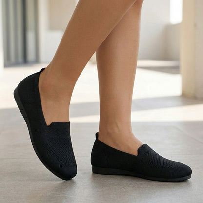Lily Low-Top Loafer Flats | Geometric Pattern Round Toe Flats