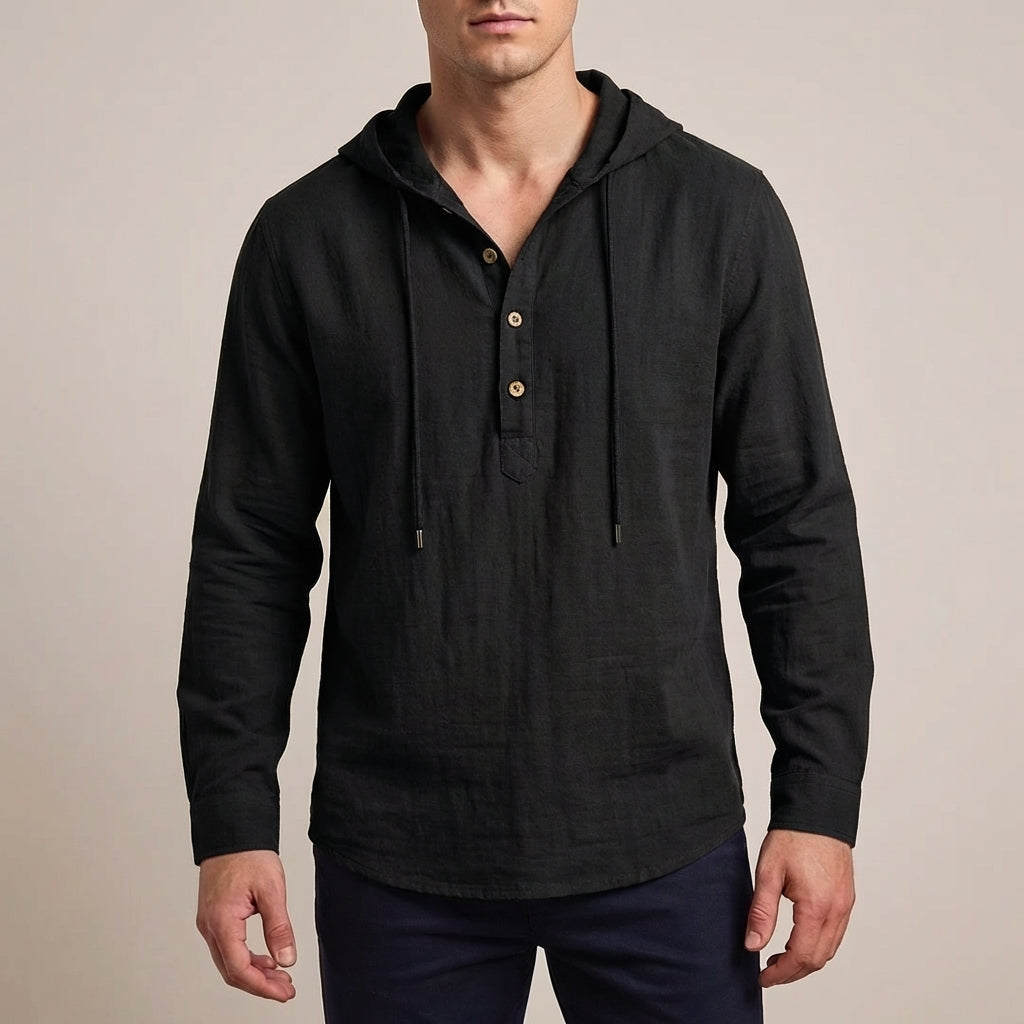 Jack Relaxed Fit Hoodie Shirt | Hooded Button Placket Shirt