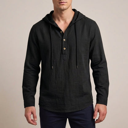 Jack Relaxed Fit Hoodie Shirt | Hooded Button Placket Shirt