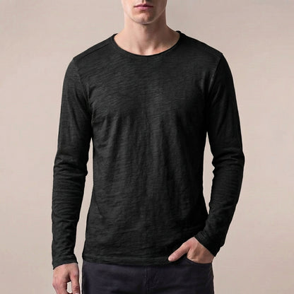 Oscar Regular Fit Long Sleeve T-Shirt | Solid Crewneck Long Sleeve T-Shirt