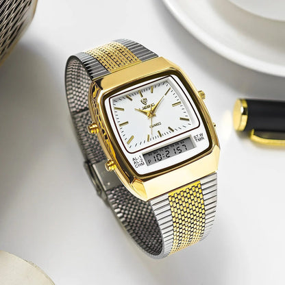 Harry Classic Retro Dual-Display Watch | Two-Tone Analog-Digital Timepiece
