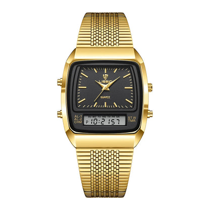 Harry Classic Retro Dual-Display Watch | Two-Tone Analog-Digital Timepiece