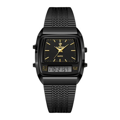 Harry Classic Retro Dual-Display Watch | Two-Tone Analog-Digital Timepiece