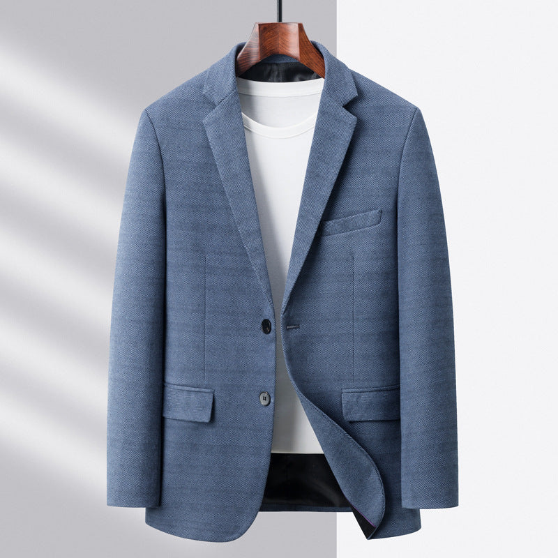Men’s Blazer – Regular Fit – Textured Blend – Single-Breasted Two-Button – Notch Lapel