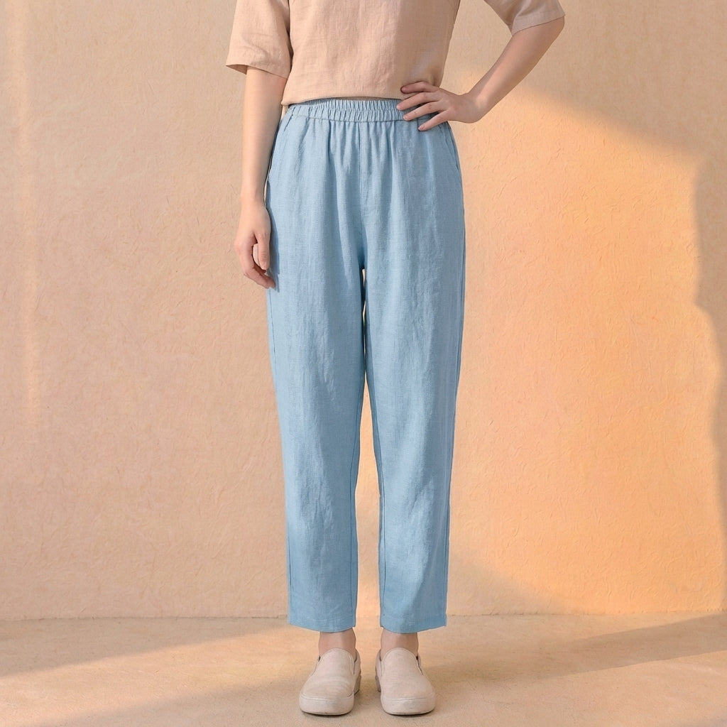 Isla Relaxed Fit Harem Pants | Elastic Waist Side Pockets Pants