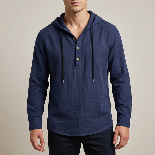 Jack Relaxed Fit Hoodie Shirt | Hooded Button Placket Shirt