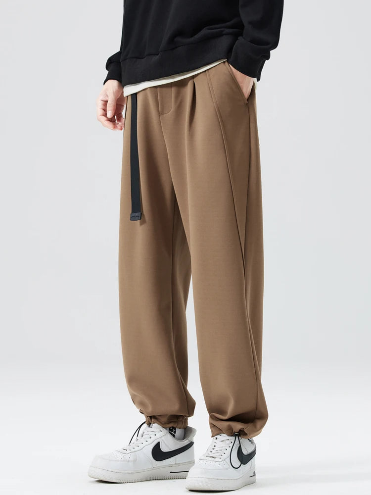 Nathaniel Modern Pleated Wide Leg Pants | Adjustable Hem Streetwear Trousers