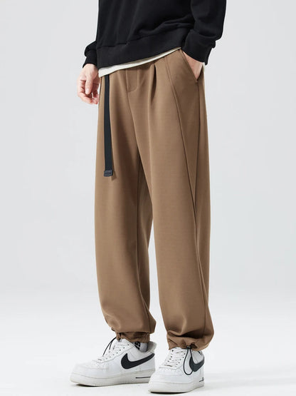Nathaniel Modern Pleated Wide Leg Pants | Adjustable Hem Streetwear Trousers