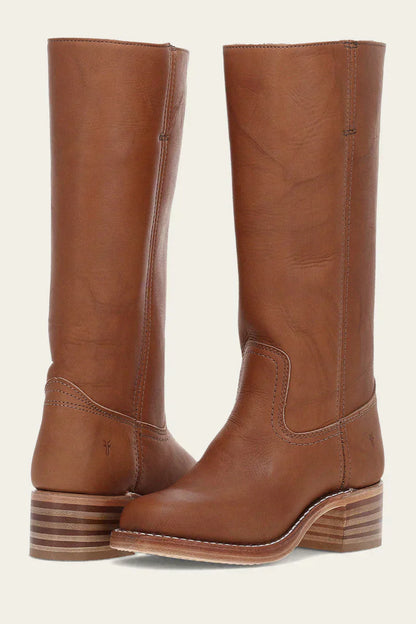 Freya Classic Western Boots | Stacked Heel Rounded Toe Boots