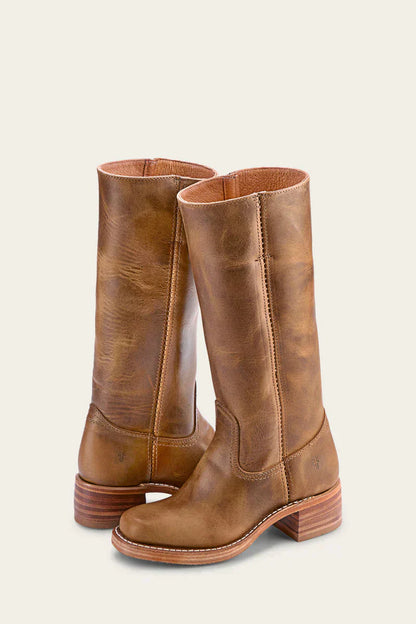 Freya Classic Western Boots | Stacked Heel Rounded Toe Boots