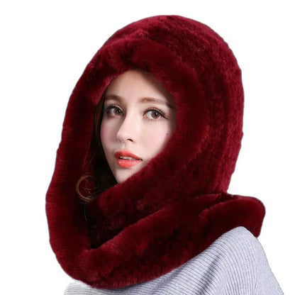 Isla Draped Hooded Scarf | Fur Trim Head And Neck Coverage Scarf