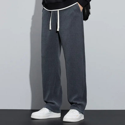 Leo Straight Fit Joggers | Ribbed Drawstring Waist Joggers