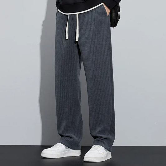 Leo Straight Fit Joggers | Ribbed Drawstring Waist Joggers