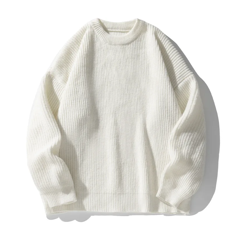 Theodore Minimalist Ribbed Crew Neck Sweater | Solid Knit Pullover