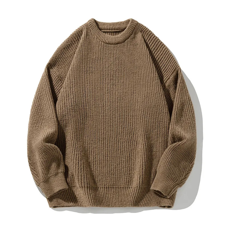 Theodore Minimalist Ribbed Crew Neck Sweater | Solid Knit Pullover