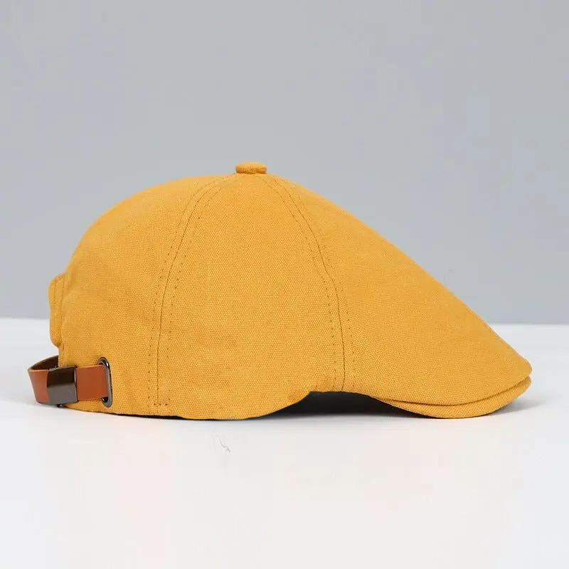 Harry Structured Flat Cap | Solid Short Brim Flat Cap