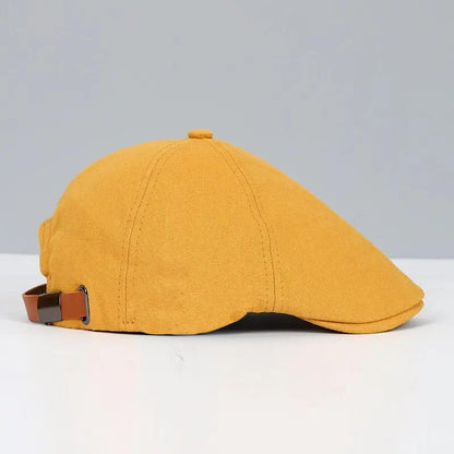 Harry Structured Flat Cap | Solid Short Brim Flat Cap