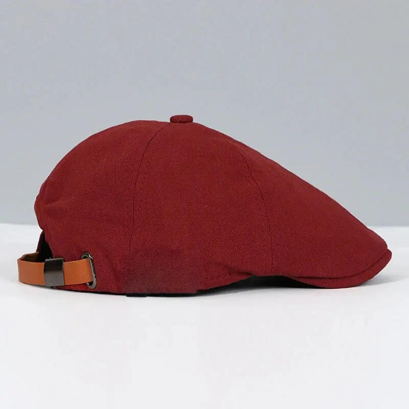 Harry Structured Flat Cap | Solid Short Brim Flat Cap
