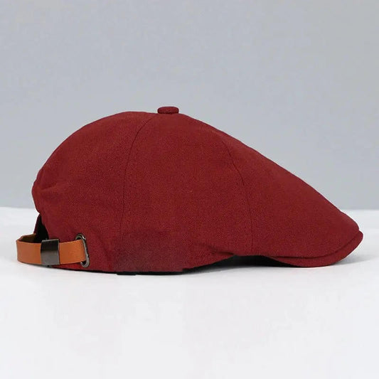 Harry Structured Flat Cap | Solid Short Brim Flat Cap
