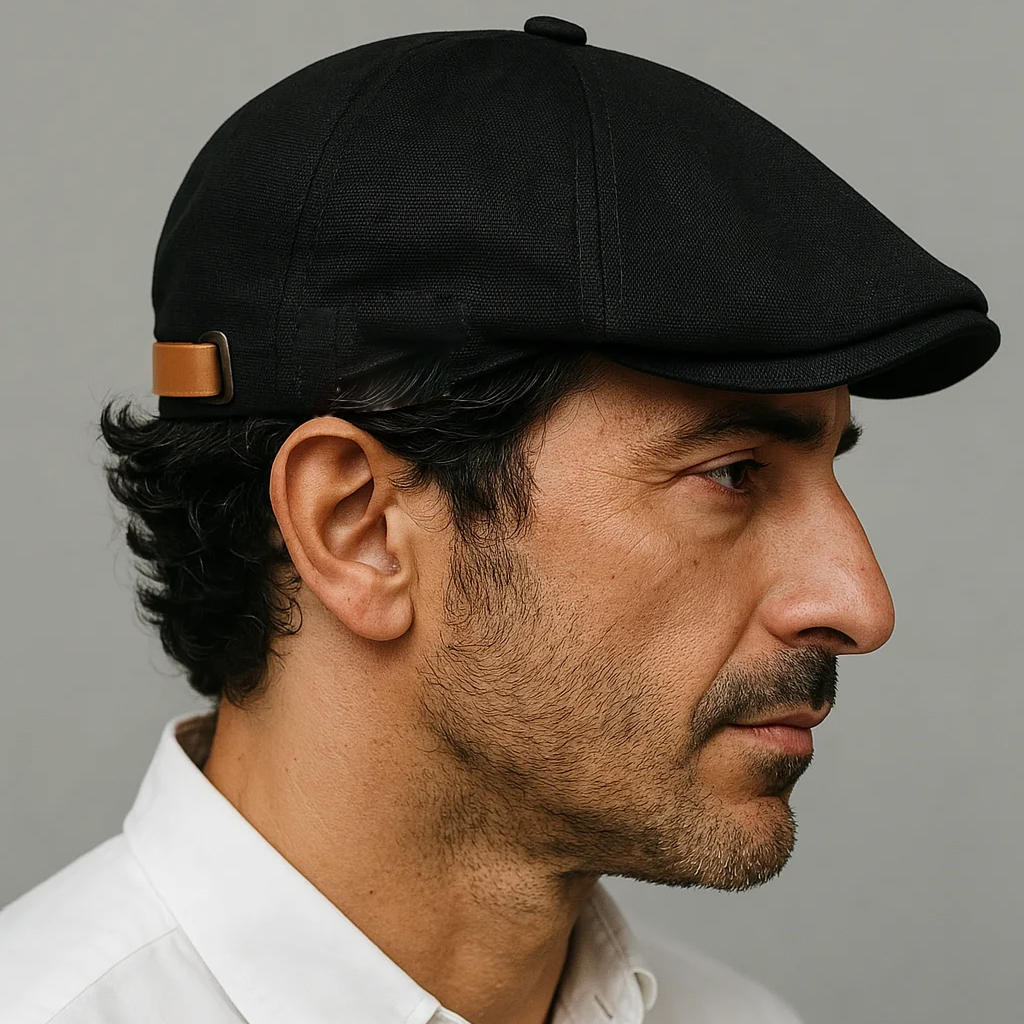 Harry Structured Flat Cap | Solid Short Brim Flat Cap